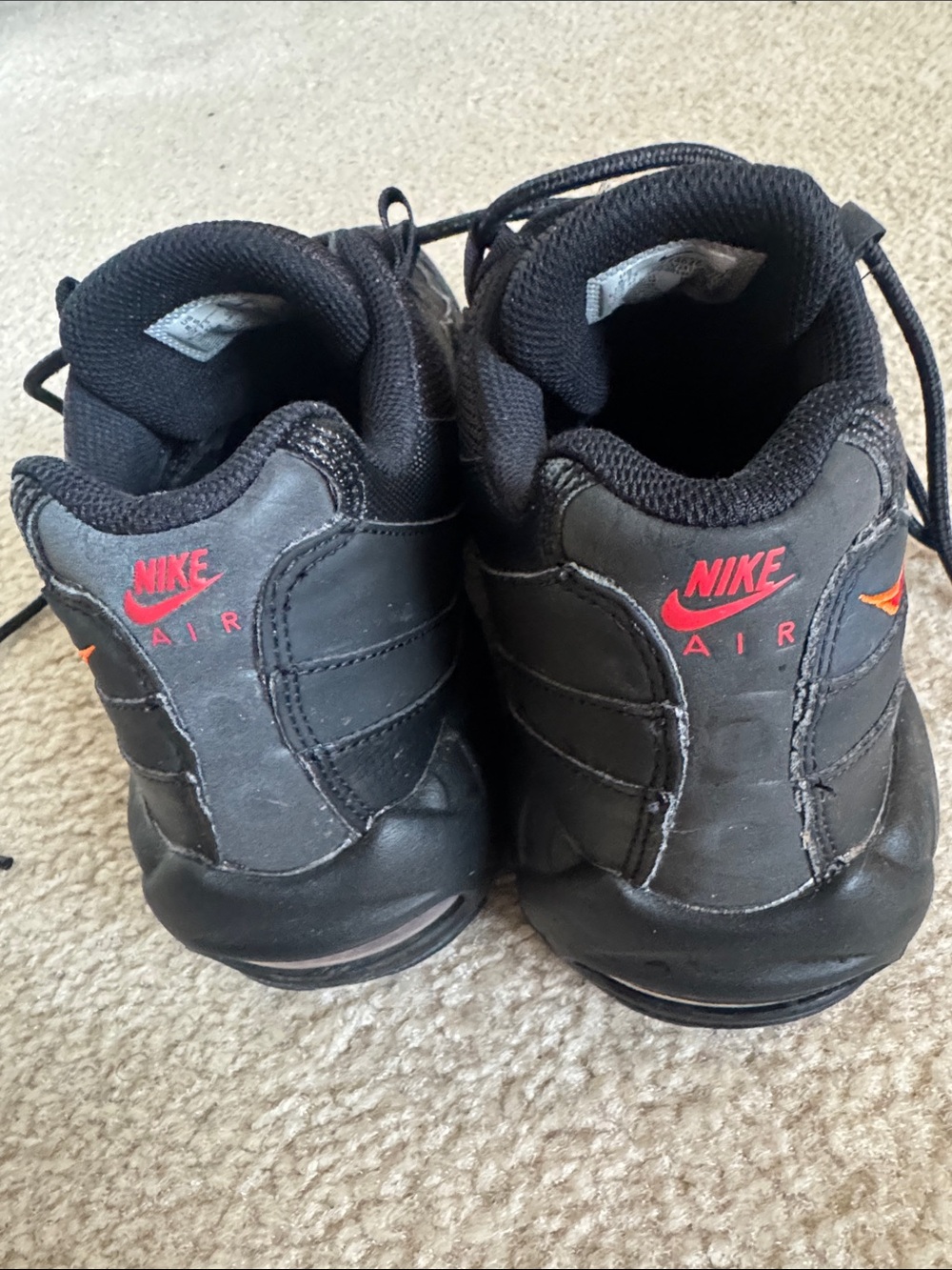 Nike Men’s Black Sneakers with Orange and Red Logo Accents - Picture 10 of 10